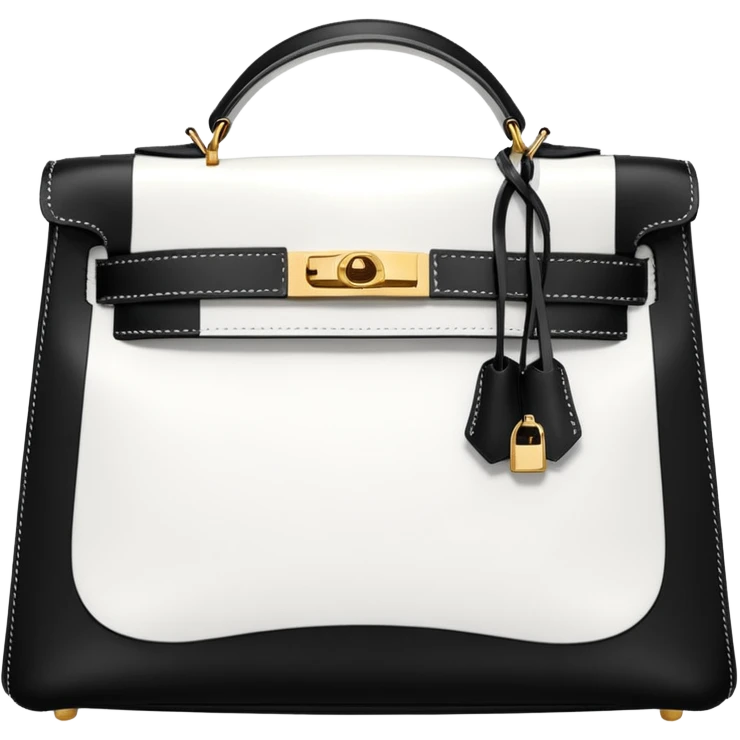 black and white kelly hermes bag emoji