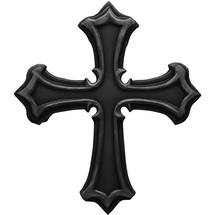 black goth cross  emoji
