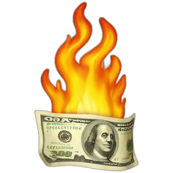 burning dollar emoji