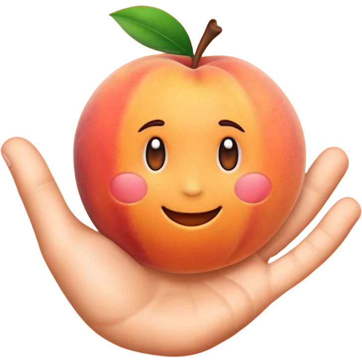Peach emoji with hand print on it emoji