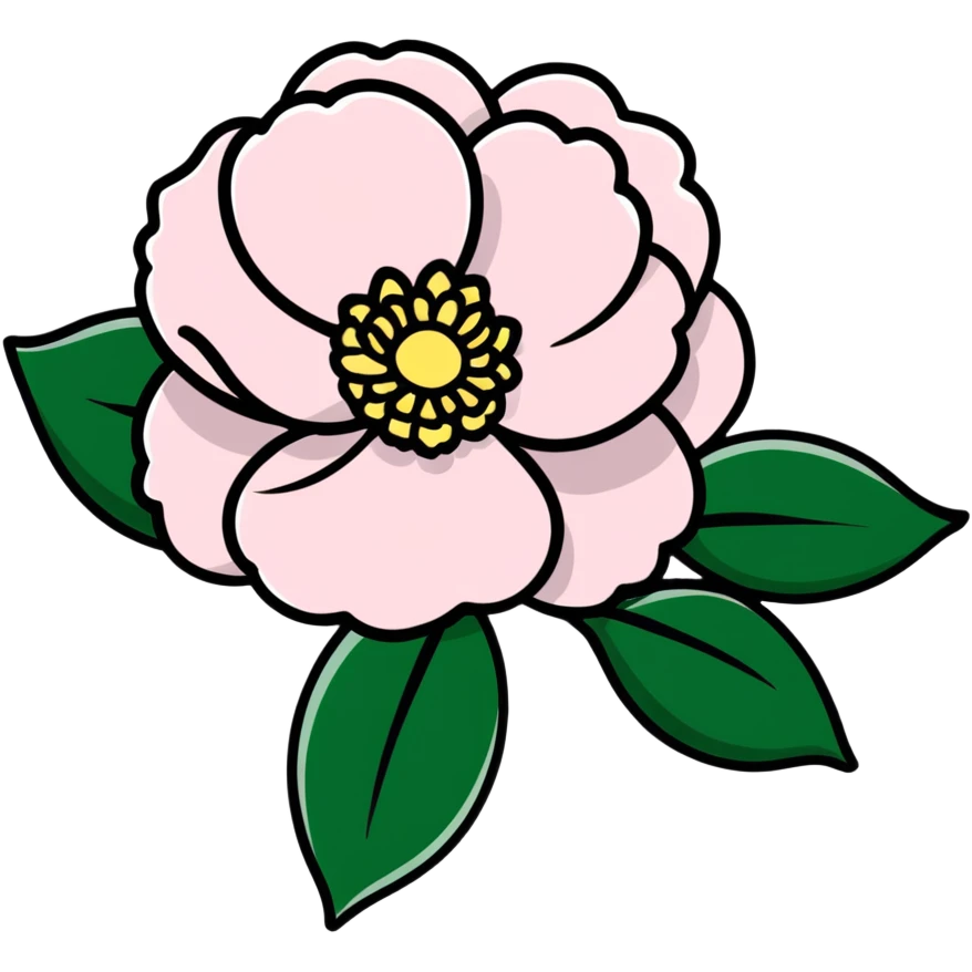 elegant red camellia japonica with glossy petals emoji