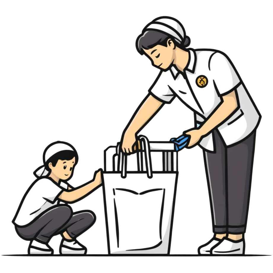 person volunteering, doing a good deed for community emoji