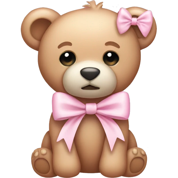 light pink cute teddy bear bow emoji