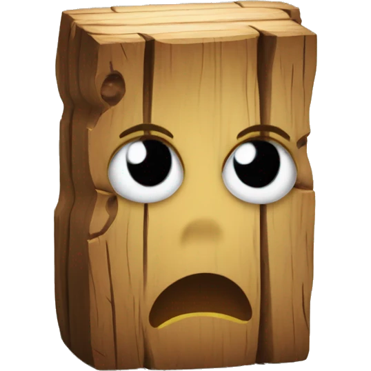 Back wood pack whit a sad face emoji