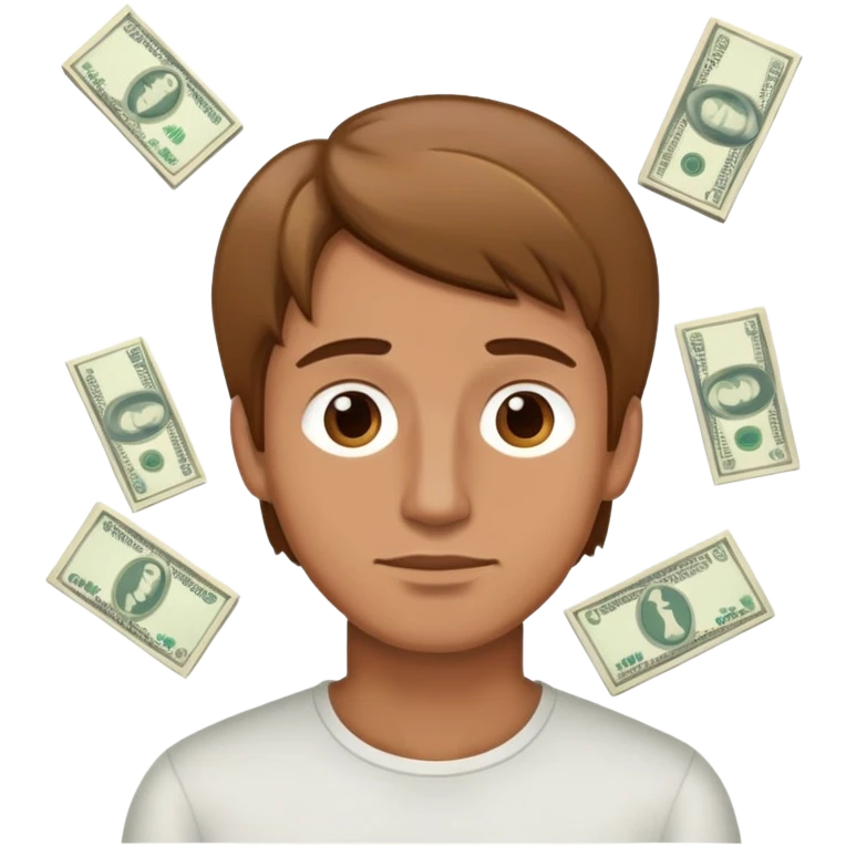 Light brown hair man dreaming about money  emoji