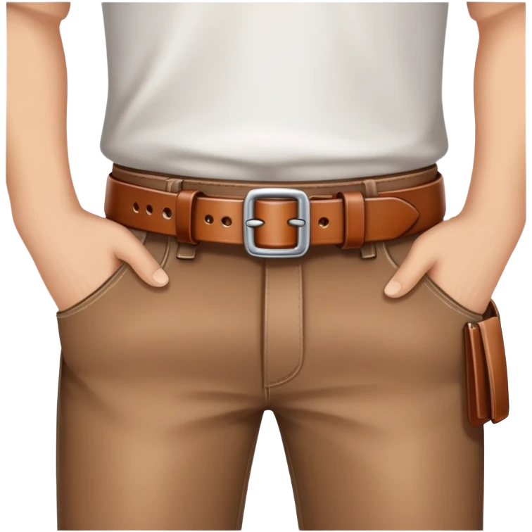 Hand hoding a belt emoji