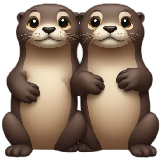 two-otters-holding-paw emoji