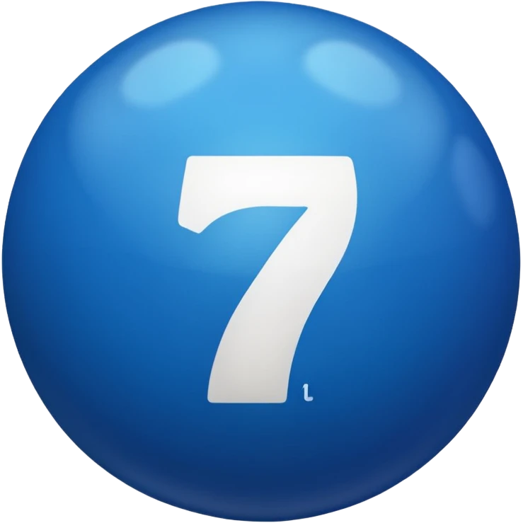 pull ball with the number 7 blue emoji