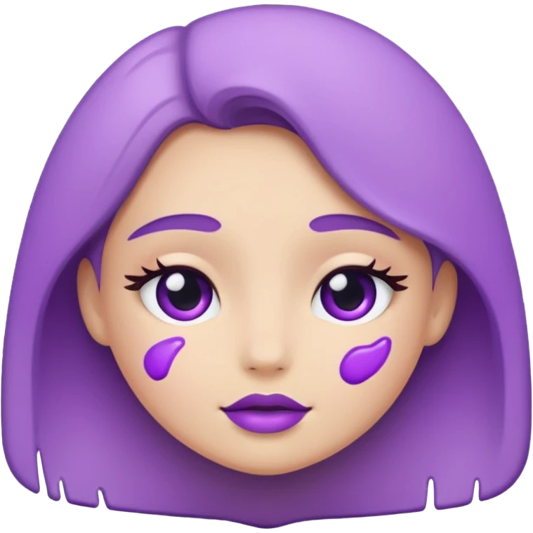 Paint blush with purple paint emoji