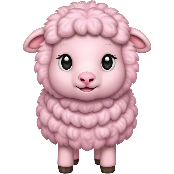 cute fluffy pink lamb emoji