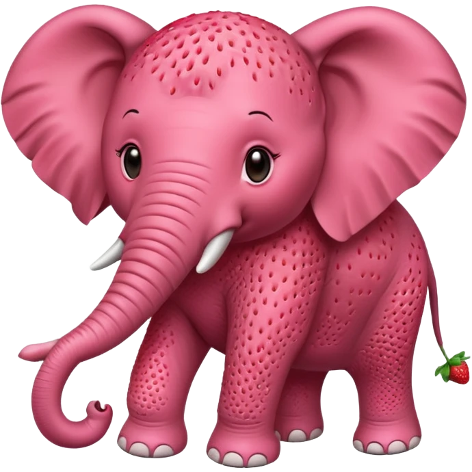 Hazme un elefante con piel de fresa emoji