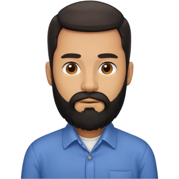 black long beard man with shirt emoji