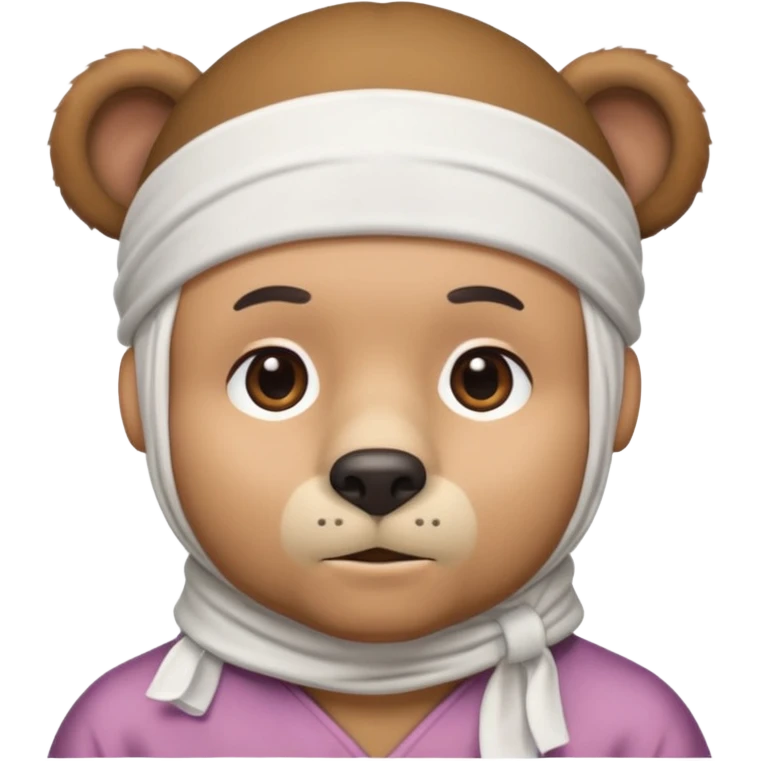 Сделай лицо медведя в белой дюраге emoji