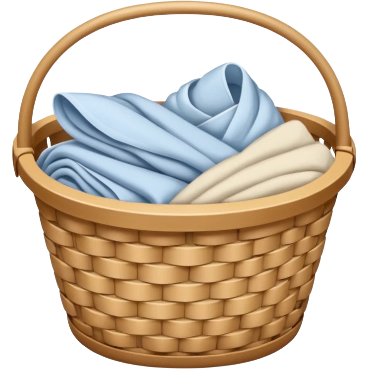 A basket of light beige color laundry emoji