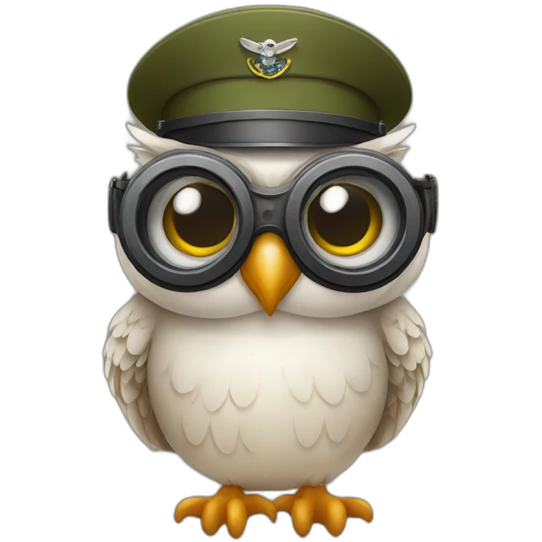 Owl with military goggles emoji