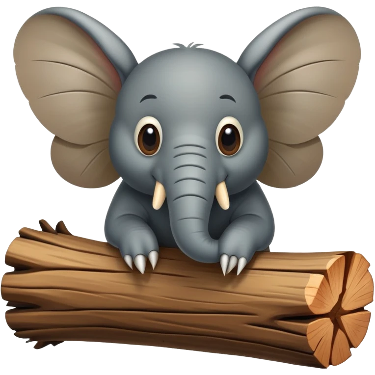 An elephant fly gnawing a log like a beaver emoji