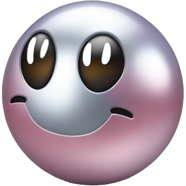 Metal cute Kirb ball driving on 4 car wheels emoji