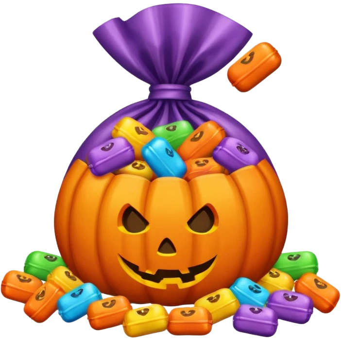 Halloween candies and candy bags emoji