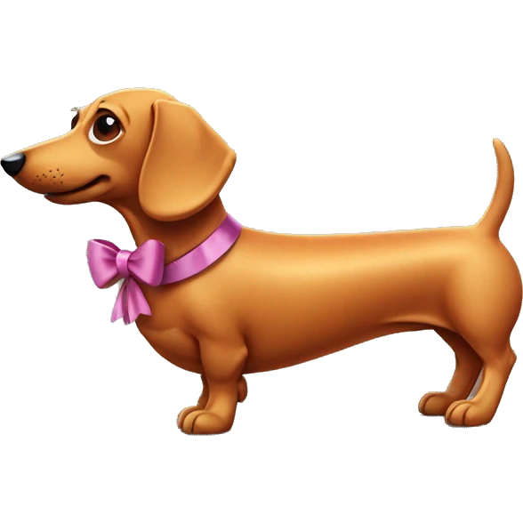 Sausage dog with bow  emoji