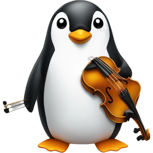 Penguin with violin emoji