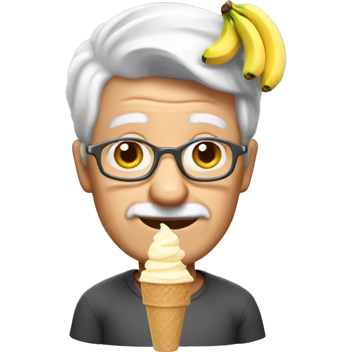 Grandad with banana ice cream  emoji