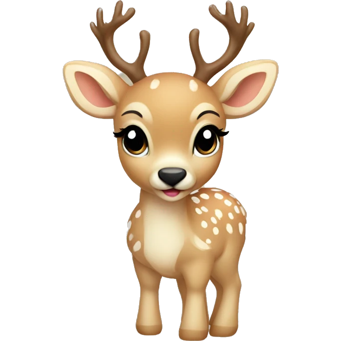 Beige asthetic Christmas Baby deer  emoji