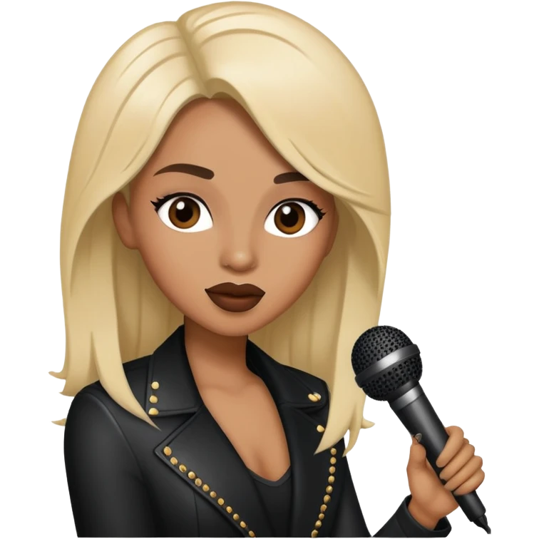 Pop star singer with microphone emoji