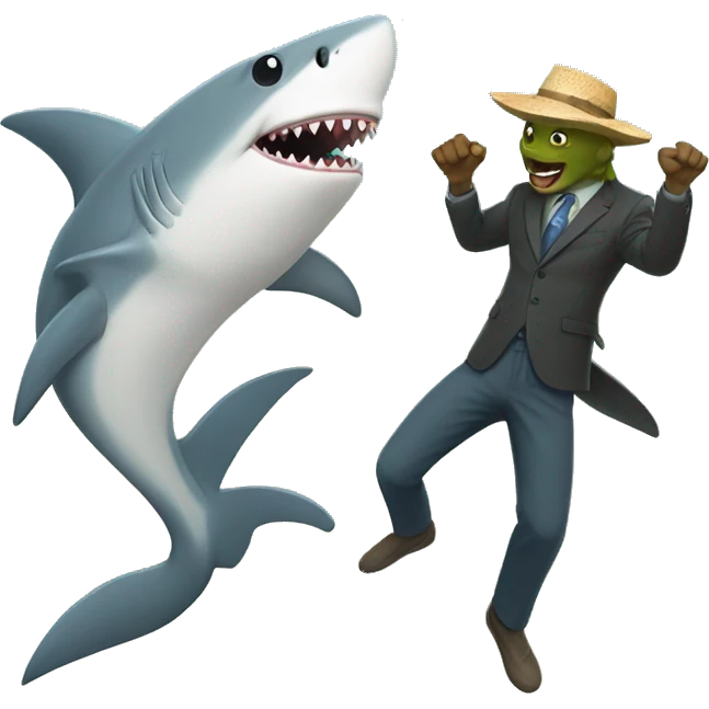 Shark and lizard dancing’s  emoji