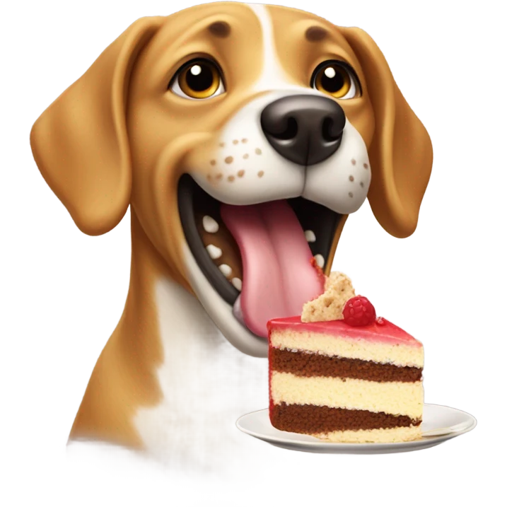 Dog eating cake emoji