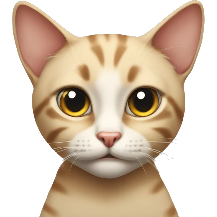 Abyssian cat with stupid face emoji