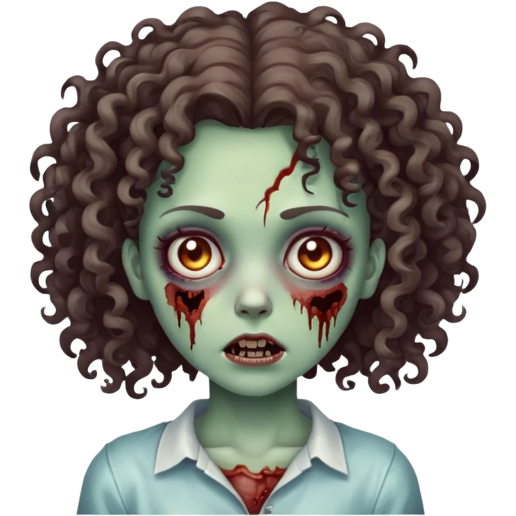 zombie girl with curly hair emoji