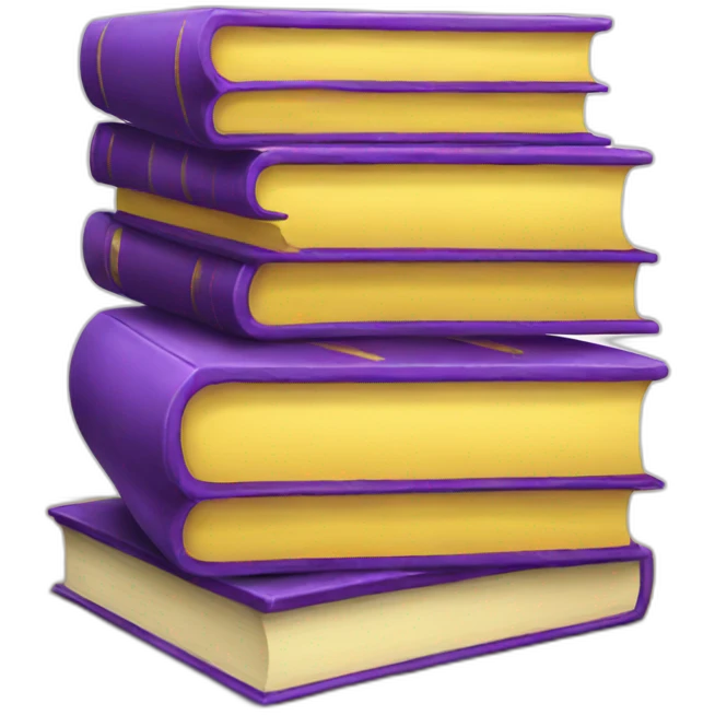 Yellow and purple books open emoji