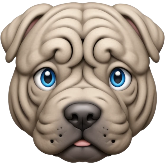 Grey shar pei blue eyes emoji