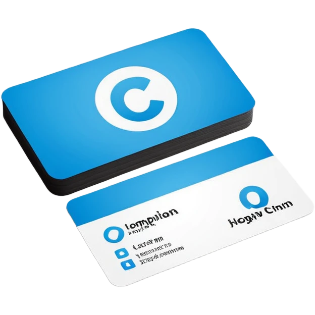 business card with a logo symbol emoji