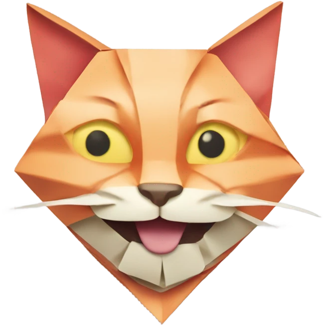 cat smiling origami saumon emoji