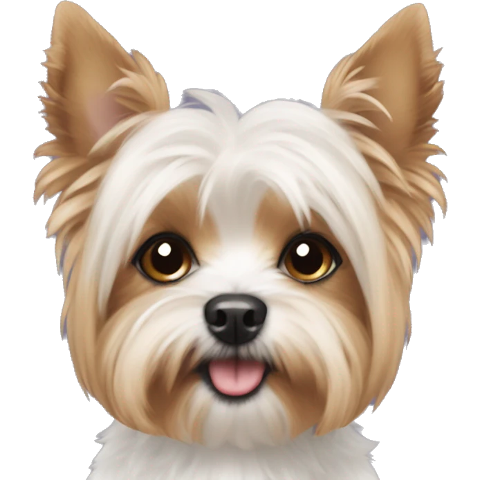 yorkie and bichon mix with long ears  emoji