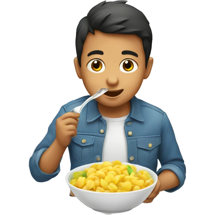 niño comiendo un platana sudando emoji