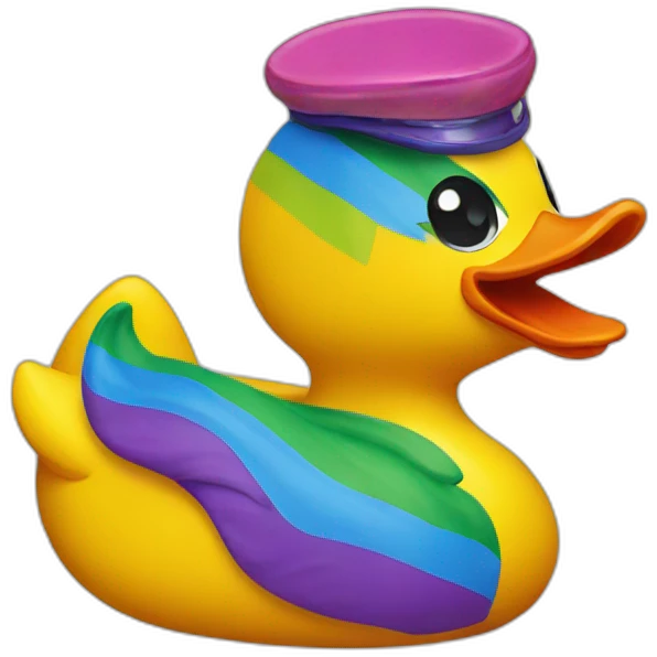 a pride rubber duck emoji