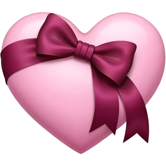 Pink heart with burgundy bow emoji