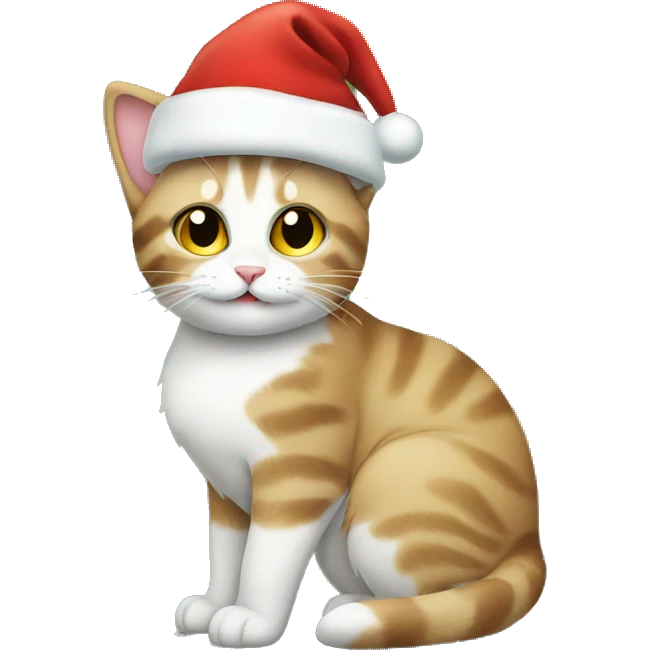 Cat with christmas emoji