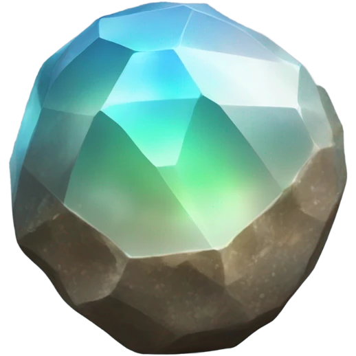 An opalescent rock gem in an orb emoji