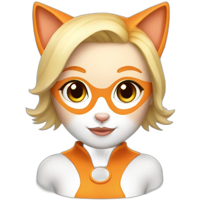 orange and white cat woman blonde emoji