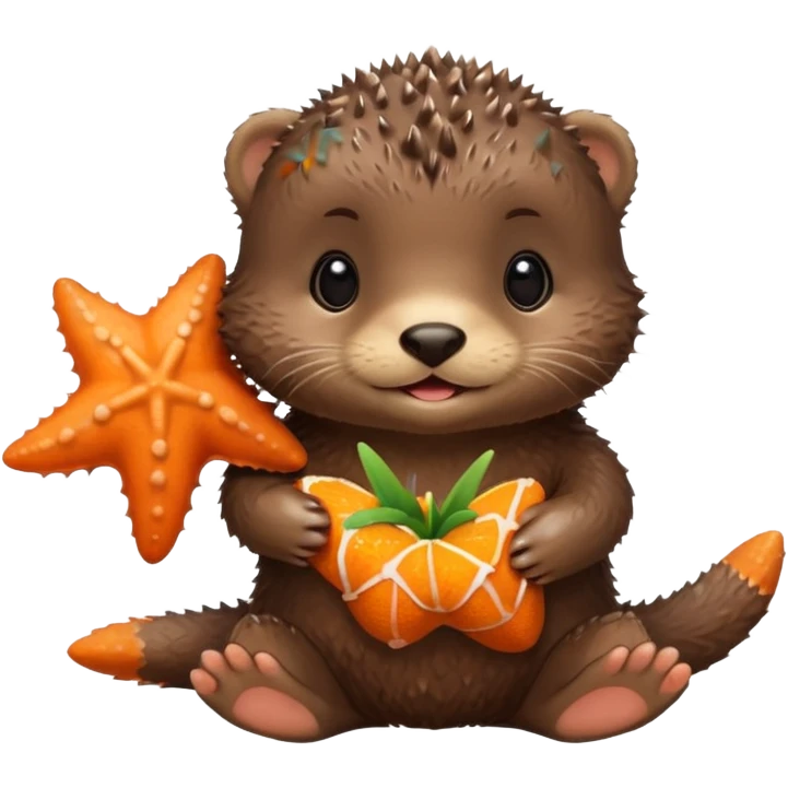 baby otter hold a starfish emoji