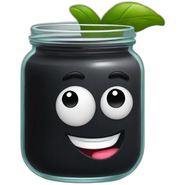 black smoothie in jar emoji