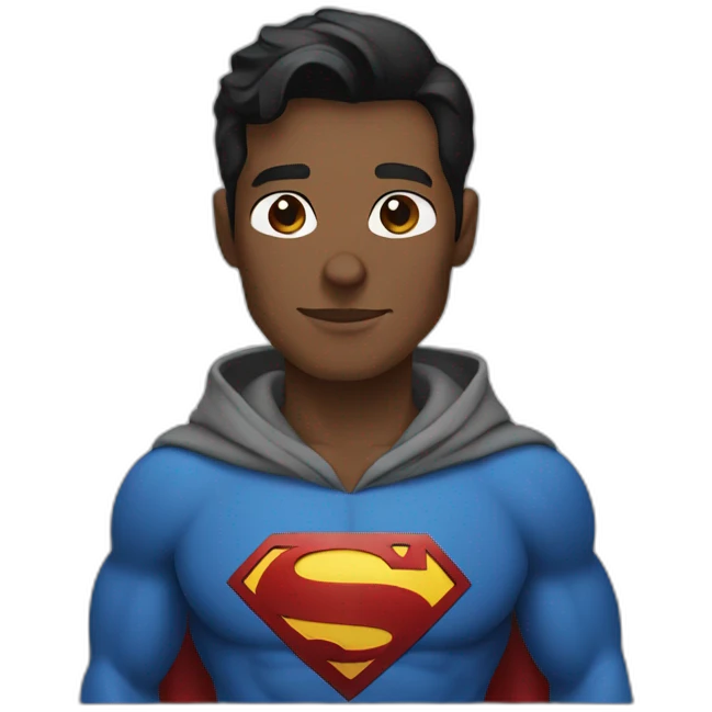 Superman in a hoodie emoji