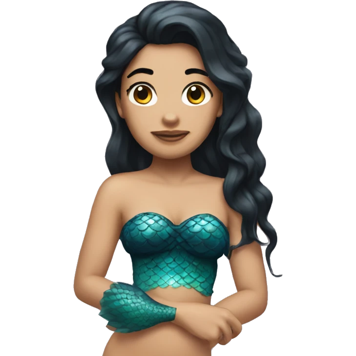 mermaid with black hair emoji