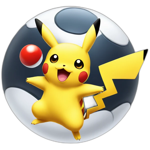 pikachu jumping out of poke ball emoji
