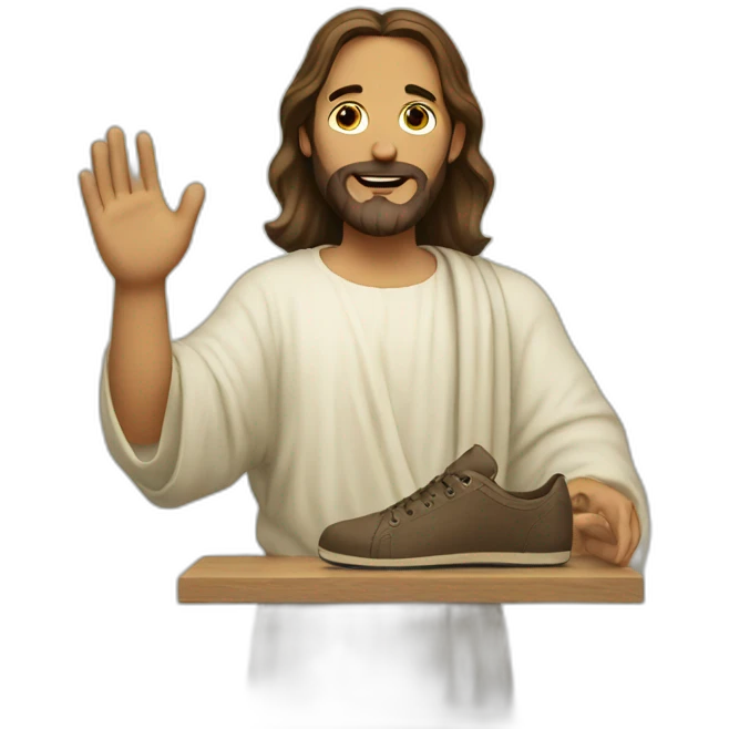 Jesus selling shoes emoji