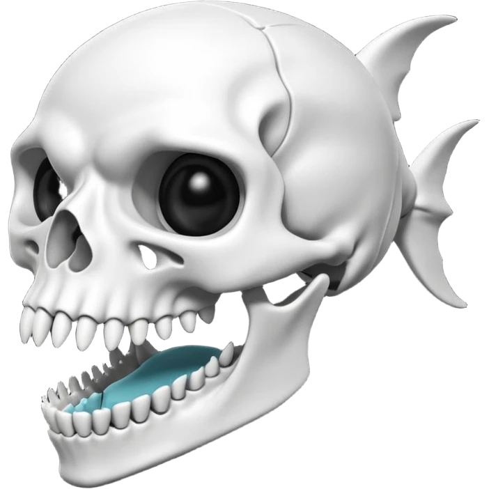 Piranha skeleton black and white emoji