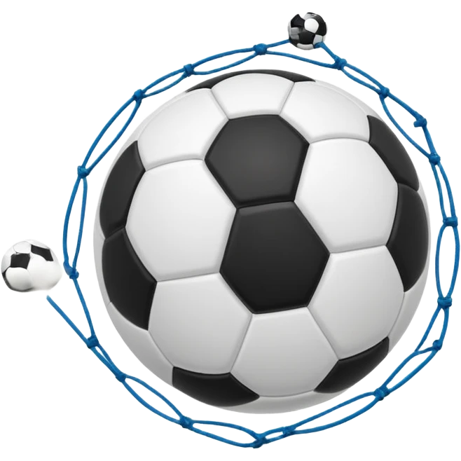 A soccer ball going to the net and goooooool emoji